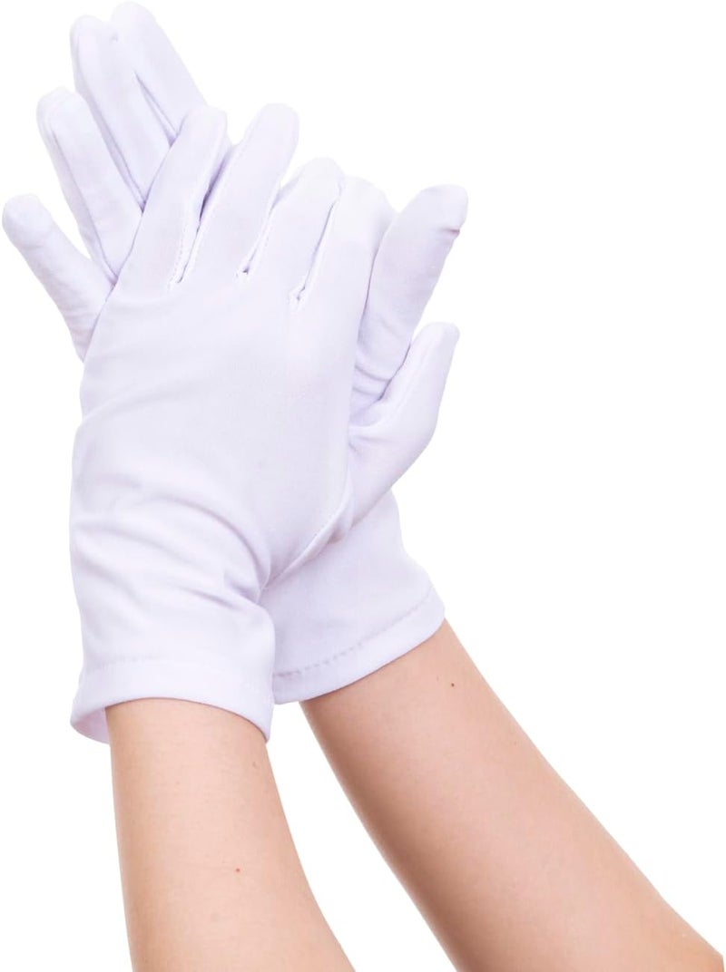 Vonokee Adult Spandex Gloves,Short Stretchy Opera Gloves for Halloween Party Costume 1920s Flapper Accessories - Image 3